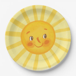 Cute leende sol runt kudde