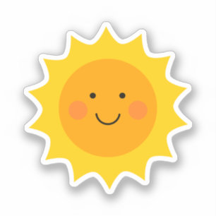 Cute-leende sol Sticker Klistermärken