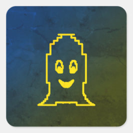 Cute leende spöke fyrkantigt klistermärke