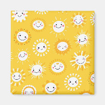 Cute leende tecknad i sol