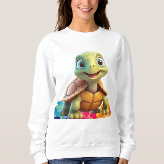 Cute leende turtle t shirt (Framsida)