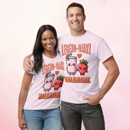 Cute Legend-Dairy Couple Strawberry Mjölk Valentin T Shirt