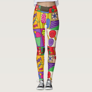 Cute legeringar med krämer, glass, godisikon leggings
