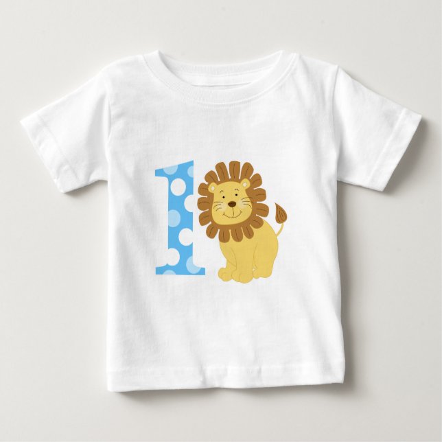 Cute Lejon 1:a födelsedag: Jag är en T-Shirt (Framsida)