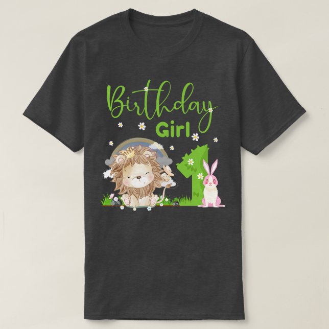 Cute Lejon 1:a födelsedag T Shirt (Design framsida)