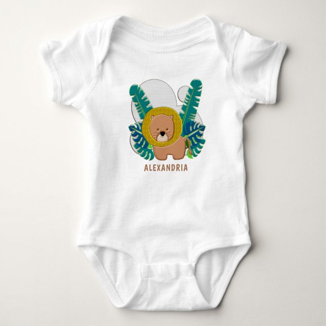 Cute Lejon Animal Jungle Safari Zoo Personalize T Shirt (Framsida)