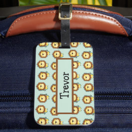 Cute lejon blue mönster bagagebricka