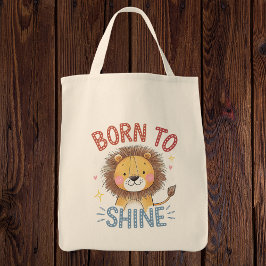 Cute Lejon "Born till Shine" Tygkasse