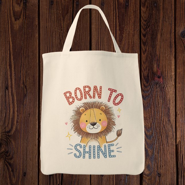 Cute Lejon "Born till Shine" Tygkasse (Skapare uppladdad)