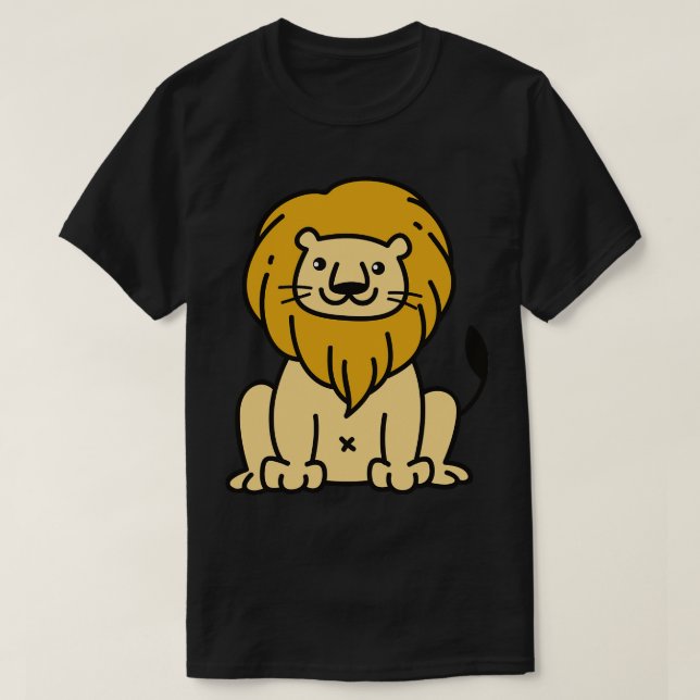 Cute Lejon Doodle Teckning T Shirt (Design framsida)