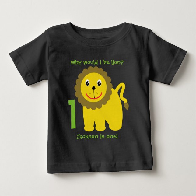 Cute lejon första födelsedag t-shirt (Framsida)