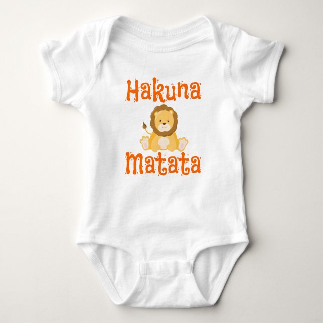Cute Lejon Hakuna Matata T Shirt (Framsida)