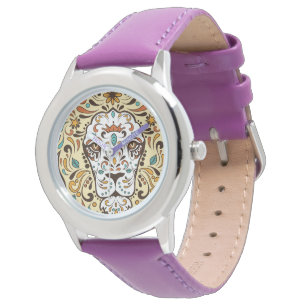 Cute Lejon Head Sugar Skull Armbandsur