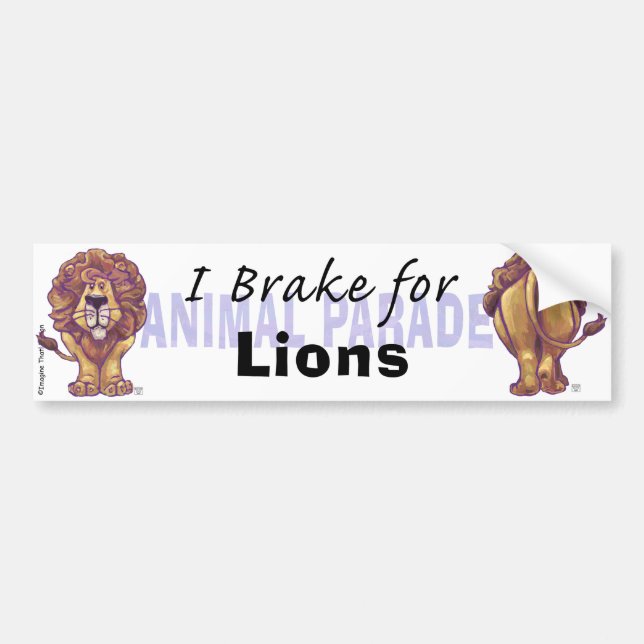 Cute Lejon I Brake for Lejon Bumper Sticker Bildekal (Framsidan)