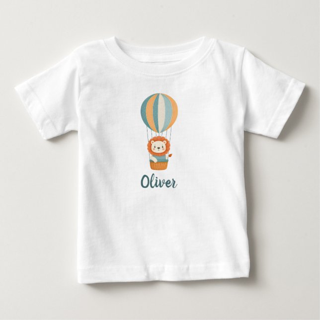 Cute Lejon i färglös Luftballong T Shirt (Framsida)