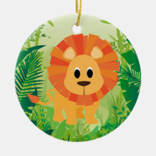 Cute Lejon Julgransprydnad Keramik