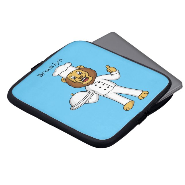 Cute lejon-kock tecknad illustration laptop fodral (Framsida topp)