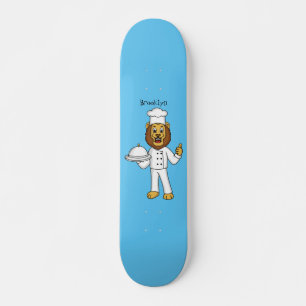 Cute lejon-kock tecknad illustration mini skateboard bräda 18,5 cm
