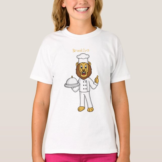 Cute lejon-kock tecknad illustration t shirt (Framsida)