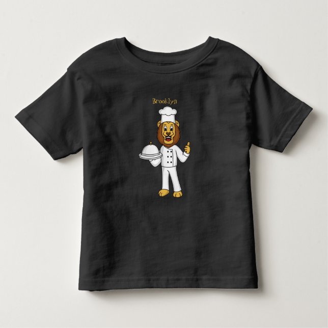 Cute lejon-kock tecknad illustration t shirt (Framsida)