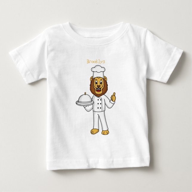 Cute lejon-kock tecknad illustration t shirt (Framsida)