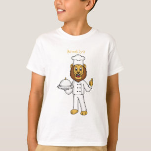 Cute lejon-kock tecknad illustration t shirt