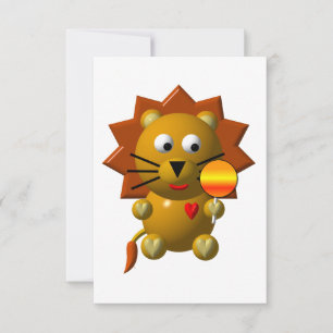 Cute Lejon med en Lollipop Inbjudningar