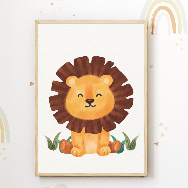 Cute Lejon Nursery Poster barnrumsdekor (Skapare uppladdad)