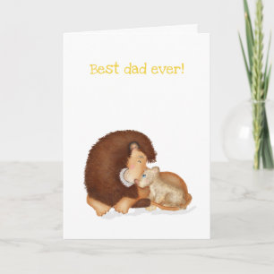 Cute lejon- och unge Fars dag-kort Kort