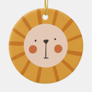 Cute Lejon Orange, barn i hemmet Julgransprydnad Keramik
