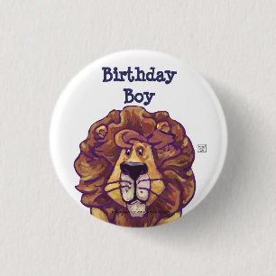 Cute Lejon Party Centre Birthday Boy Knapp
