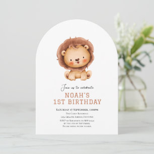 Cute Lejon safari-födelsedagsinbjudan Inbjudningar