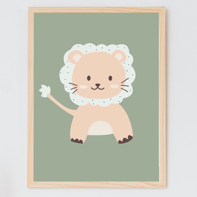 Cute Lejon Safari Kids Nursery Wall Art Poster (Skapare uppladdad)
