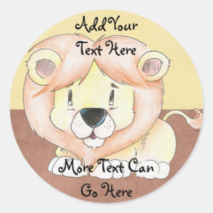 Cute Lejon Stickers Runt Klistermärke
