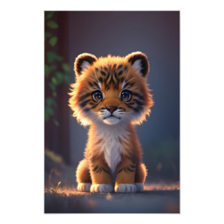 Cute Lejon unge art Fototryck