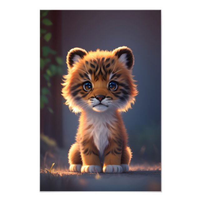 Cute Lejon unge art Fototryck (Framsidan)