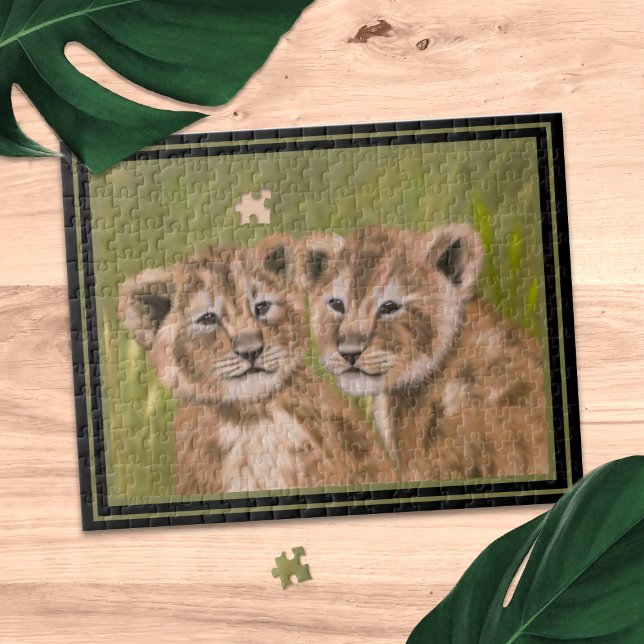 Cute Lejon Unge Jungle Animal Jigszle Puzzle Pussel (A fun puzzle perfect if you're a lion cub lover)