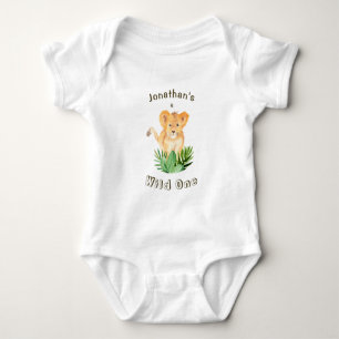 Cute Lejon Unge Vild Ett Tropiskt jungle Lettering T Shirt