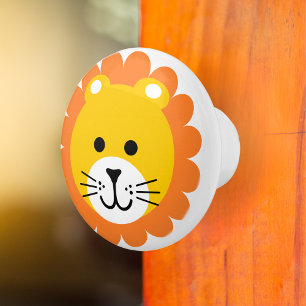 Cute Lejon Vild En jungle Safari Animal Tecknad Knopp