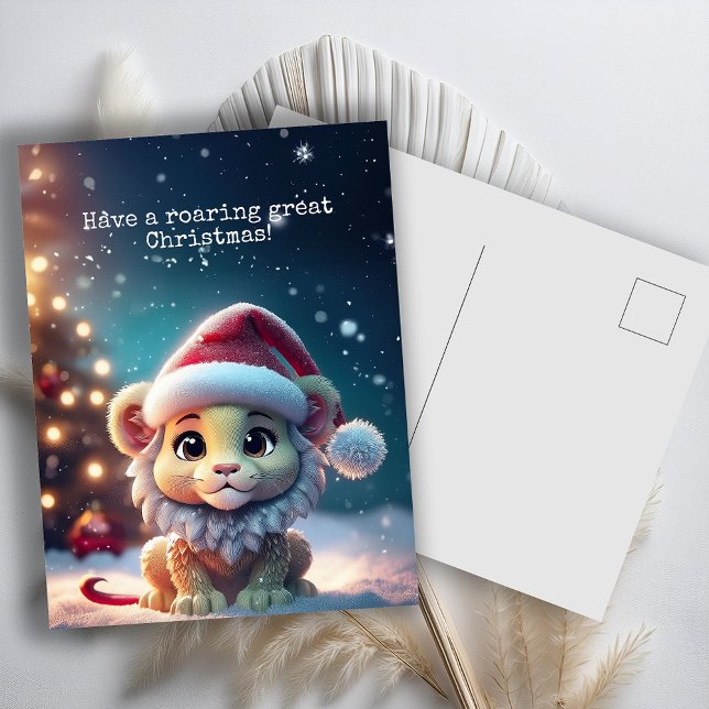 Cute Lejona jultomten Klo jul Helg Vykort (Skapare uppladdad)