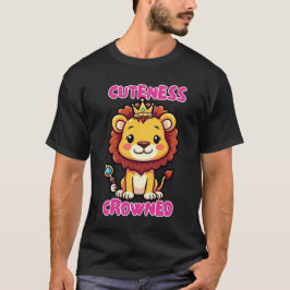 Cute Lejona Kung-Tecknaden, Royalet Adsible Jungle T Shirt
