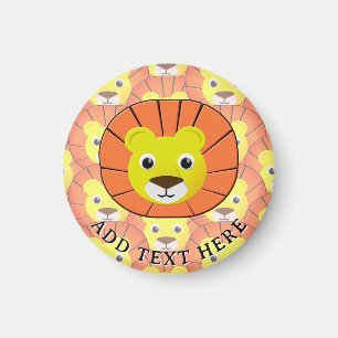 Cute Lejonare Ansikte över hela Mönster Magnet