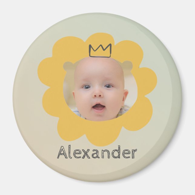 Cute Lejonare Baby Bild Magnet (Framsidan)