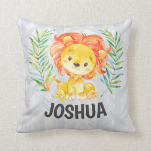 Cute Lejonare Boy Personlig Nursery Kung Jungle Kudde