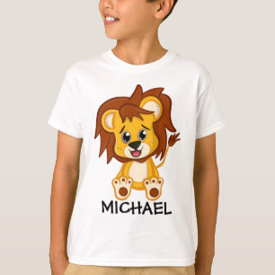 Cute Lejonare Jungle Tecknad Zoo Safari Namn T Shirt