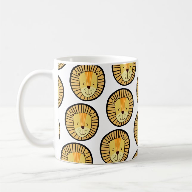 Cute Lejonare mönster Kaffemugg (Vänster)