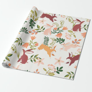 Cute, lekande och färgstarka kaninkanter Mönster Presentpapper