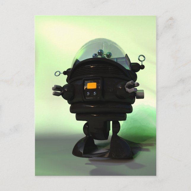 Cute Leksak Planet Robot-vykort Vykort (Framsida)