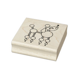 Cute Leksak Pudel Tecknad Wood Art Frimärke Stämpel