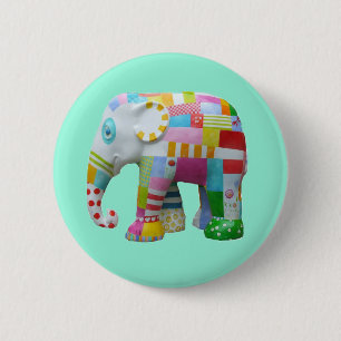 Cute leksak retro-elefant som är färglös knapp